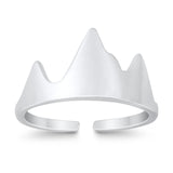 Mountain Adjustable Toe Ring Band 925 Sterling Silver For Women (8.5mm)