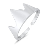 Mountain Adjustable Toe Ring Band 925 Sterling Silver For Women (8.5mm)