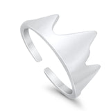 Mountain Adjustable Toe Ring Band 925 Sterling Silver For Women (8.5mm)