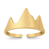 Mountain Adjustable Toe Ring Band 925 Sterling Silver For Women (8.5mm)