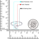 Moon & Stars Toe Ring Adjustable Band 925 Sterling Silver (9mm)