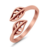 Beautiful Leaves Ring Adjustable Toe Band 925 Sterling Silver (7mm)