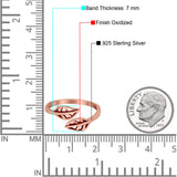 Beautiful Leaves Ring Adjustable Toe Band 925 Sterling Silver (7mm)