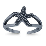 Foot Fingers Starfish Toe Rings Adjustable 925 Sterling Silver (9mm)