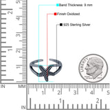 Foot Fingers Starfish Toe Rings Adjustable 925 Sterling Silver (9mm)