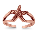 Foot Fingers Starfish Toe Rings Adjustable 925 Sterling Silver (9mm)
