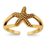 Foot Fingers Starfish Toe Rings Adjustable 925 Sterling Silver (9mm)