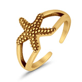 Foot Fingers Starfish Toe Rings Adjustable 925 Sterling Silver (9mm)