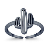 Cactus Plant Toe Ring Adjustable Band 925 Sterling Silver (12mm)