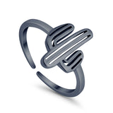 Cactus Plant Toe Ring Adjustable Band 925 Sterling Silver (12mm)