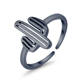 Cactus Plant Toe Ring Adjustable Band 925 Sterling Silver (12mm)