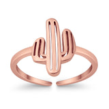 Cactus Plant Toe Ring Adjustable Band 925 Sterling Silver (12mm)