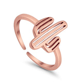 Cactus Plant Toe Ring Adjustable Band 925 Sterling Silver (12mm)