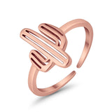 Cactus Plant Toe Ring Adjustable Band 925 Sterling Silver (12mm)