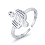 Cactus Plant Toe Ring Adjustable Band 925 Sterling Silver (12mm)