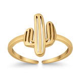 Cactus Plant Toe Ring Adjustable Band 925 Sterling Silver (12mm)