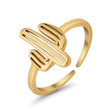 Cactus Plant Toe Ring Adjustable Band 925 Sterling Silver (12mm)