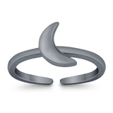 Celtic Crescent Moon Toe Ring Band 925 Sterling Silver (7.5mm)