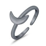 Celtic Crescent Moon Toe Ring Band 925 Sterling Silver (7.5mm)