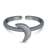 Celtic Crescent Moon Toe Ring Band 925 Sterling Silver (7.5mm)