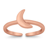 Celtic Crescent Moon Toe Ring Band 925 Sterling Silver (7.5mm)