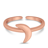 Celtic Crescent Moon Toe Ring Band 925 Sterling Silver (7.5mm)