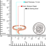 Celtic Crescent Moon Toe Ring Band 925 Sterling Silver (7.5mm)