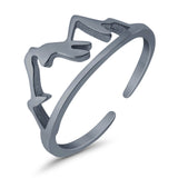 Adjustable Mountains Shape Toe Rings For Women Finger Foot Jewelry 925 Sterling Silver(7mm)
