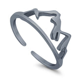 Adjustable Mountains Shape Toe Rings For Women Finger Foot Jewelry 925 Sterling Silver(7mm)