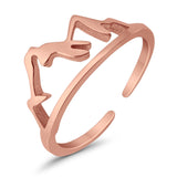 Adjustable Mountains Shape Toe Rings For Women Finger Foot Jewelry 925 Sterling Silver(7mm)