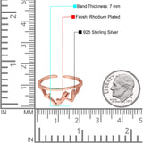 Adjustable Mountains Shape Toe Rings For Women Finger Foot Jewelry 925 Sterling Silver(7mm)