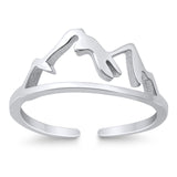 Adjustable Mountains Shape Toe Rings For Women Finger Foot Jewelry 925 Sterling Silver(7mm)