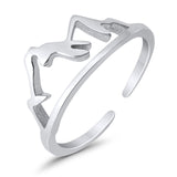 Adjustable Mountains Shape Toe Rings For Women Finger Foot Jewelry 925 Sterling Silver(7mm)
