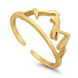 Adjustable Mountains Shape Toe Rings For Women Finger Foot Jewelry 925 Sterling Silver(7mm)