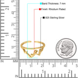 Adjustable Mountains Shape Toe Rings For Women Finger Foot Jewelry 925 Sterling Silver(7mm)