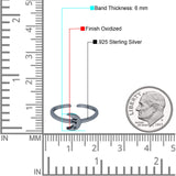 Adjustable Plain Moon Toe Ring Band 925 Sterling Silver(6mm)