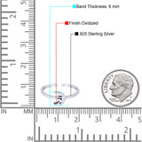 Adjustable Plain Moon Toe Ring Band 925 Sterling Silver(6mm)