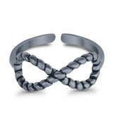 Infinity Rope Toe Ring Adjustable Band 925 Sterling Silver (7mm)