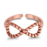 Infinity Rope Toe Ring Adjustable Band 925 Sterling Silver (7mm)