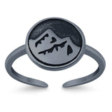 Adjustable Mountain Toe Ring 925 Sterling Silver (10mm)