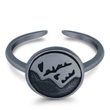 Adjustable Mountain Toe Ring 925 Sterling Silver (10mm)