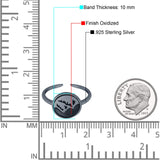 Adjustable Mountain Toe Ring 925 Sterling Silver (10mm)