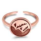 Adjustable Mountain Toe Ring 925 Sterling Silver (10mm)