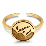 Adjustable Mountain Toe Ring 925 Sterling Silver (10mm)