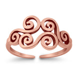 Wind Symbol Adjustable Toe Ring 925 Sterling Silver (9mm)