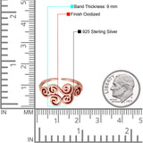 Wind Symbol Adjustable Toe Ring 925 Sterling Silver (9mm)