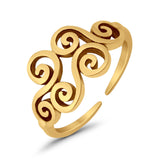 Wind Symbol Adjustable Toe Ring 925 Sterling Silver (9mm)