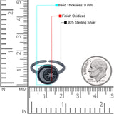 Crescent Moon & Star Toe Ring Adjustable Band Ring 925 Sterling Silver (9mm)