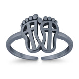 Adjustable Feet Toe Ring Band 925 Sterling Silver (10mm)
