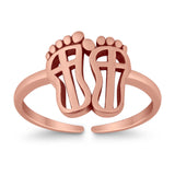 Adjustable Feet Toe Ring Band 925 Sterling Silver (10mm)
